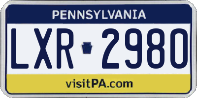 PA license plate LXR2980