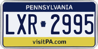 PA license plate LXR2995