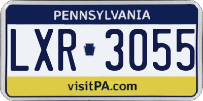 PA license plate LXR3055