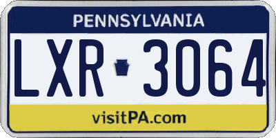 PA license plate LXR3064