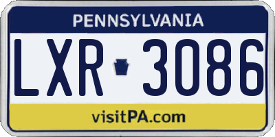 PA license plate LXR3086