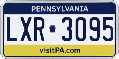 PA license plate LXR3095