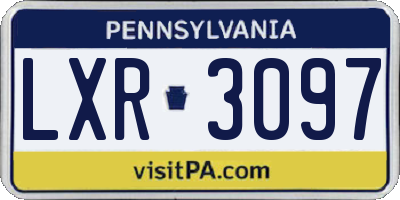 PA license plate LXR3097