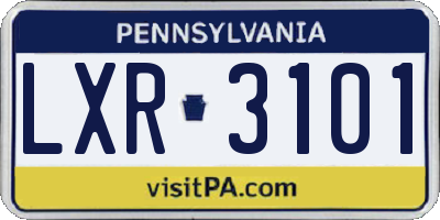PA license plate LXR3101