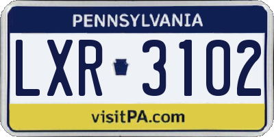 PA license plate LXR3102