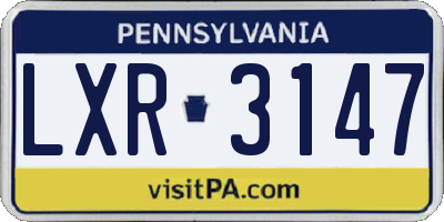 PA license plate LXR3147