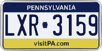 PA license plate LXR3159