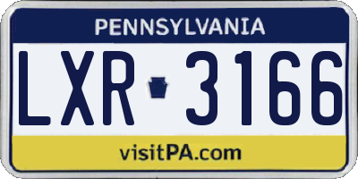 PA license plate LXR3166