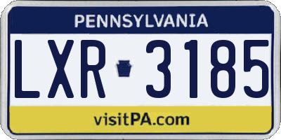PA license plate LXR3185