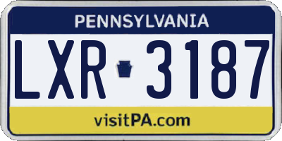 PA license plate LXR3187