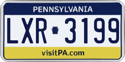 PA license plate LXR3199