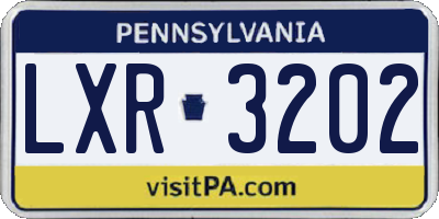 PA license plate LXR3202