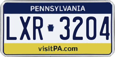 PA license plate LXR3204
