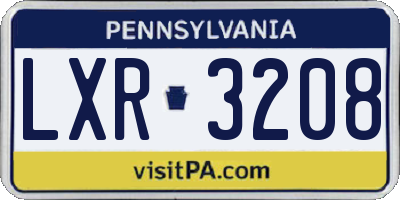 PA license plate LXR3208