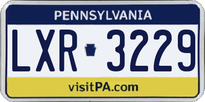 PA license plate LXR3229