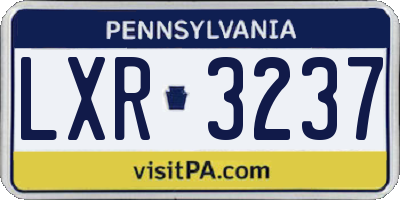 PA license plate LXR3237