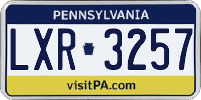 PA license plate LXR3257