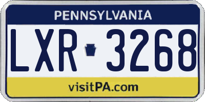 PA license plate LXR3268