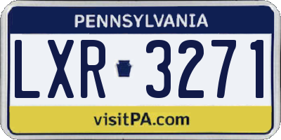 PA license plate LXR3271