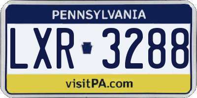 PA license plate LXR3288