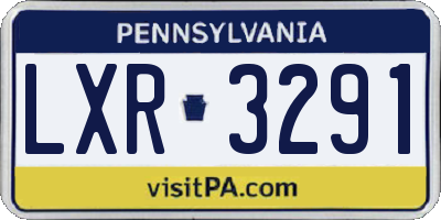 PA license plate LXR3291