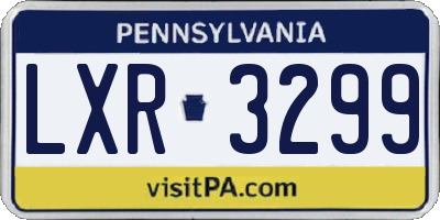 PA license plate LXR3299