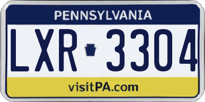 PA license plate LXR3304