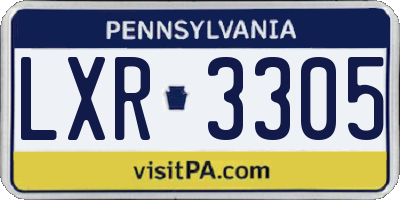 PA license plate LXR3305