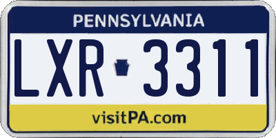 PA license plate LXR3311