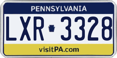 PA license plate LXR3328