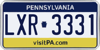 PA license plate LXR3331