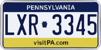 PA license plate LXR3345