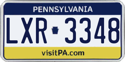 PA license plate LXR3348