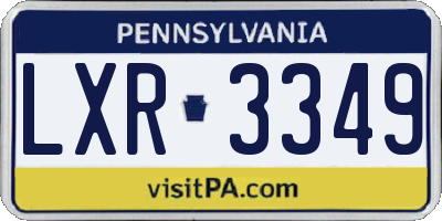 PA license plate LXR3349