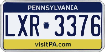 PA license plate LXR3376