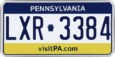 PA license plate LXR3384