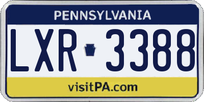 PA license plate LXR3388