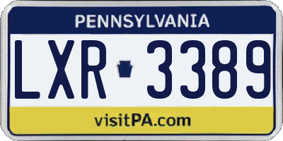 PA license plate LXR3389