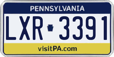 PA license plate LXR3391