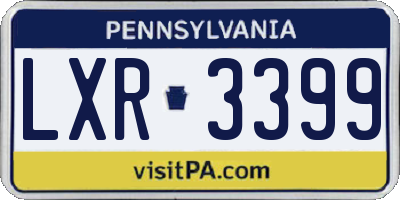 PA license plate LXR3399