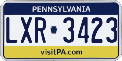 PA license plate LXR3423