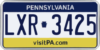 PA license plate LXR3425