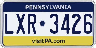 PA license plate LXR3426