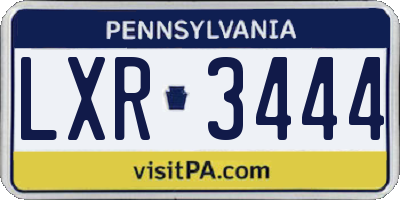 PA license plate LXR3444