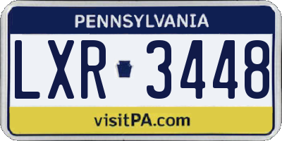 PA license plate LXR3448