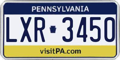PA license plate LXR3450