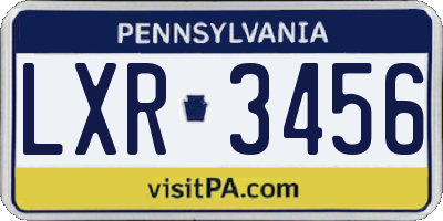 PA license plate LXR3456