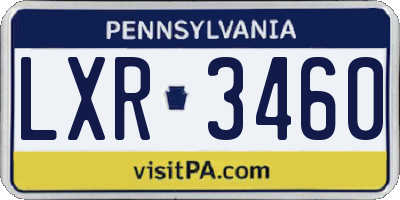 PA license plate LXR3460