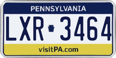 PA license plate LXR3464
