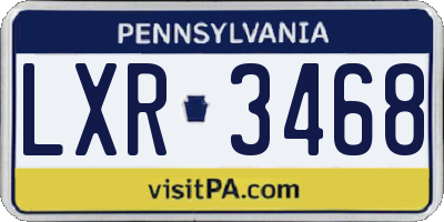 PA license plate LXR3468